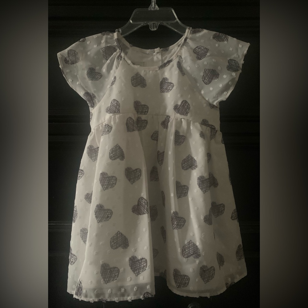 Charming Heart Print Kids Dress